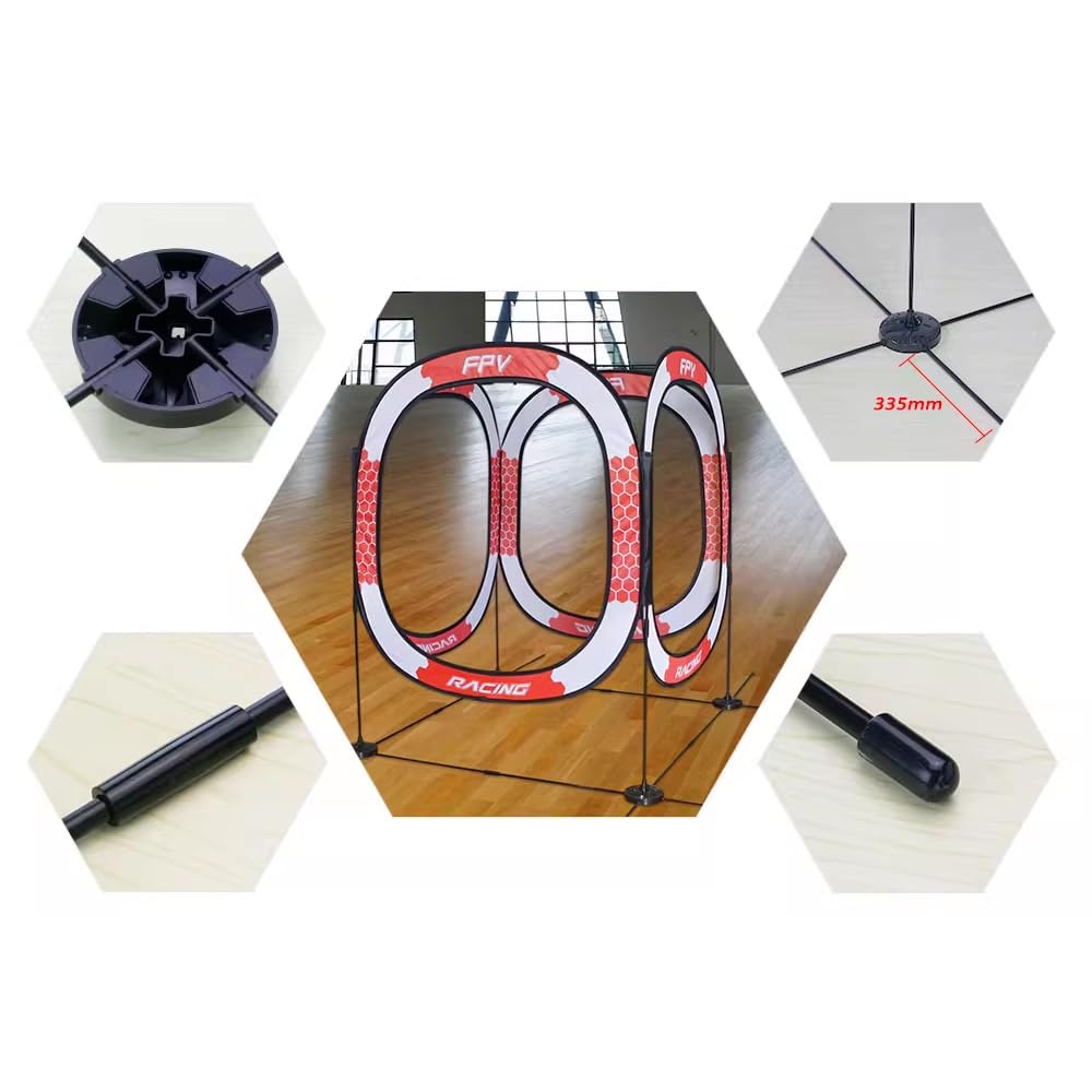 LDARC FPV Renntor 765 mm Tor und Basis/780 mm magisches Tor und Basis, Trainings-Hindernisgitter für RC-Drohnen, FPV-Rennen, Outdoor, Indoor (780 mm magisches Tor und Basis)