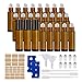 Swetup Roll-on Glasflaschen Klein 10 ml, 24 Stück Leer Roll On Flasche Braune Roller Flaschen für ätherische Öle Roll On Glasflaschen mit Edelstahl Roller Bällen, Flaschenöffner, Aufkleber, Trichter