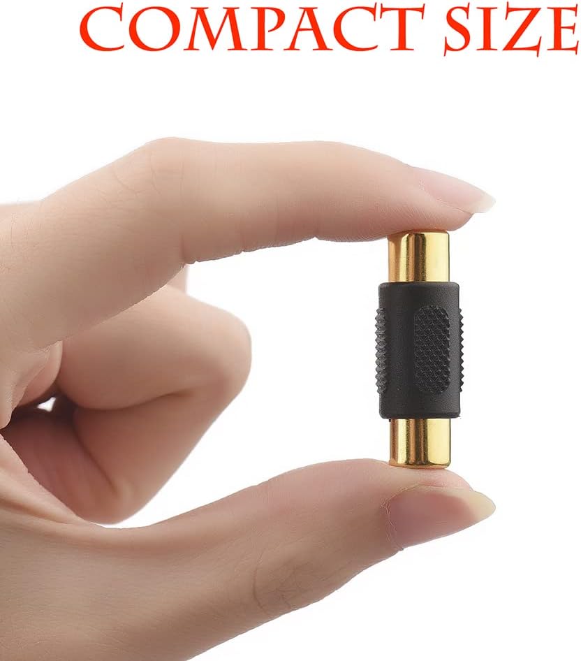 20 Pack RCA Female to Female Coupler Audio Video Adapter Gold Plated, for Phono,Speaker,RCA Cable,Amplifier