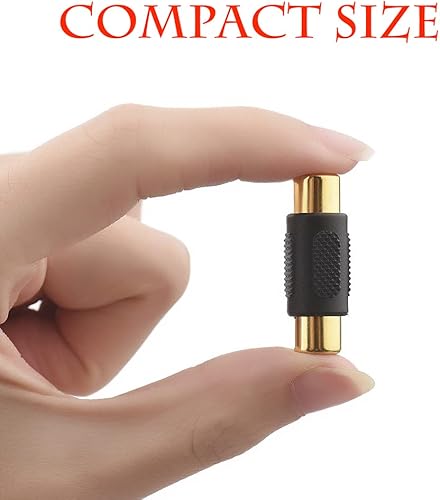 Miniatura 4 de Paquete de 20 adaptadores RCA hembra a hembra acoplador de audio y video chapado en oro, para teléfono, altavoz, cable RCA, amplificador