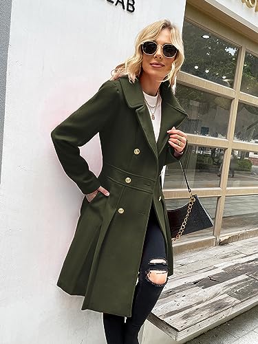 Image of GRACE KARIN 2026 Women's Fashion Trench Coat Notch Lapel Double Breasted Thick A Line Pea Coats Jacket with Pockets(S-2XL)