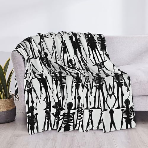 Couverture de lit imprimé crâne floral noir en microfibre douce et légère - 6