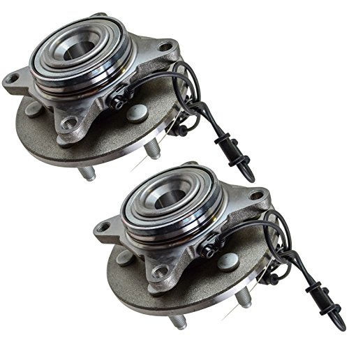 Image of TRQ Front Left and Right Wheel Bearing and Hub Assembly Set 2 Piece Compatible with 2002-2006 Ford Expedition RWD 2002-2006 Lincoln Navigator RWD
