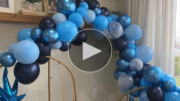 Amazon.com: KARLURE Blue Balloon Arch Kit Garland, Chrome Blue