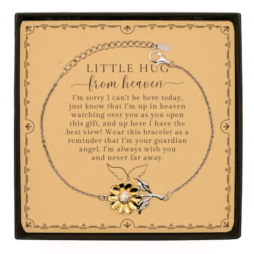 Little Hug from Heaven Gift. 925 Sterling Silver Bracelet. Gift from Heaven Keepsake Gift from Heaven Sympathy Condolence Gift. Remembrance Gift.