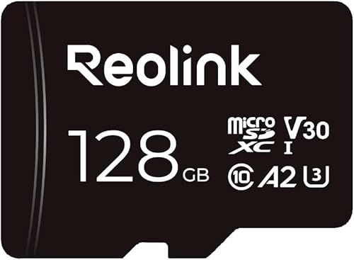 REOLINK Tarjeta de memoria microSDXC UHS-I de 128 GB, U3, A2, V30, clase 10, tarjeta micro SD compatible con cámara de seguridad Reolink