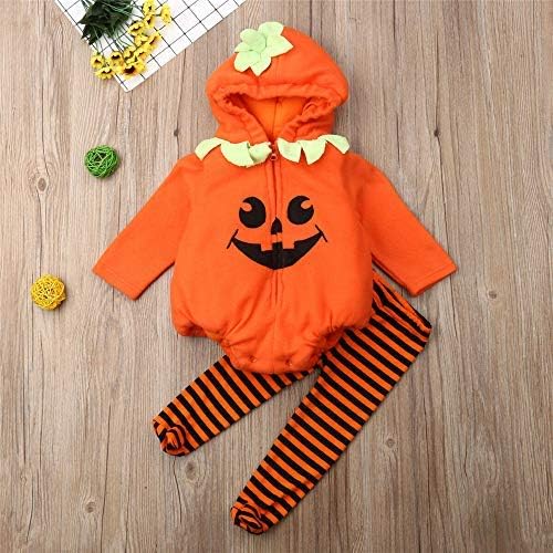 oneflow Newborn Toddler Baby Girl Boy Halloween Pumpkin Costumes Cute Hooded Romper Jumpsuit Outfit Clothes - Image 2