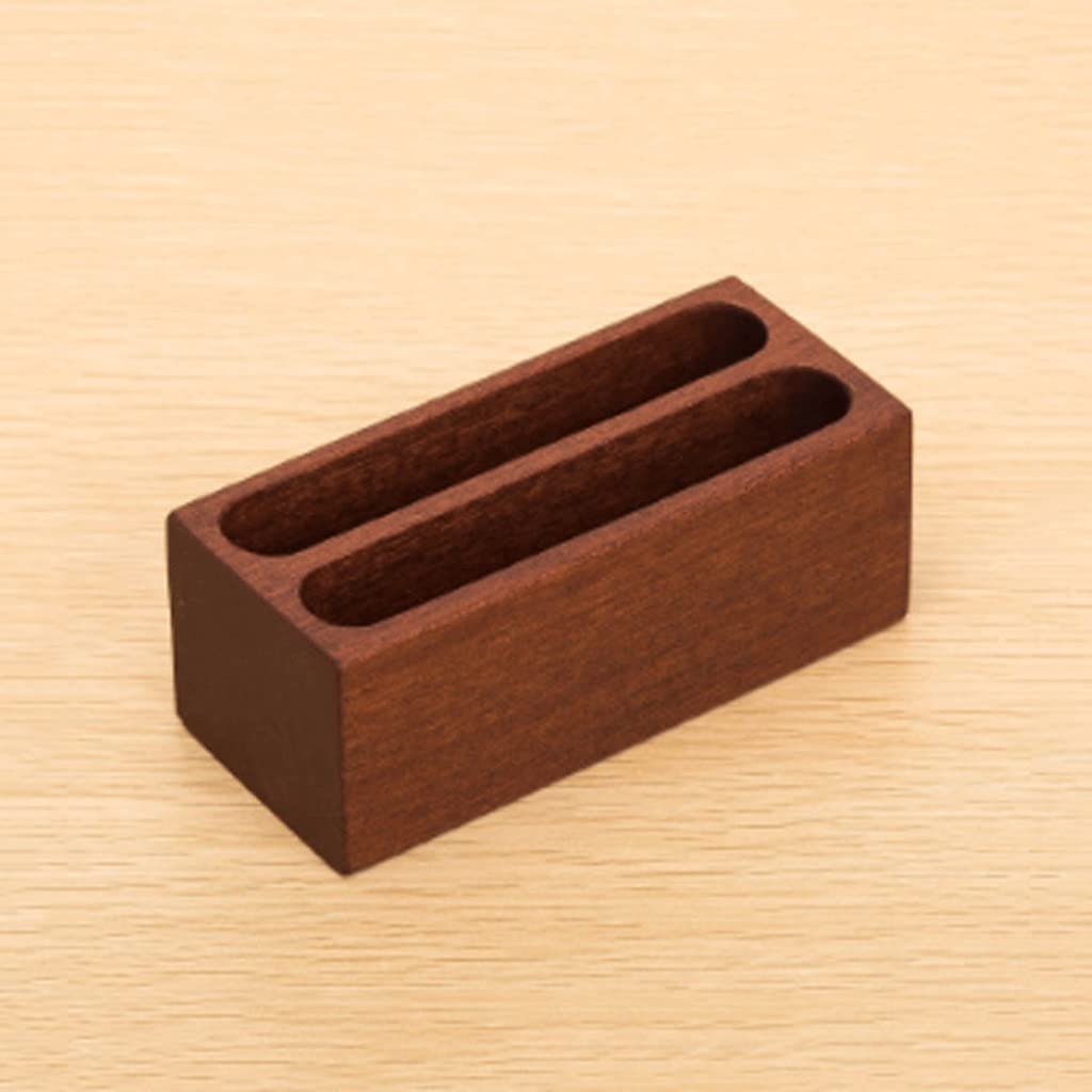 MOBYGKFY Wooden Business Card Case Simple Large Capacity Storage Box Desktop Holder