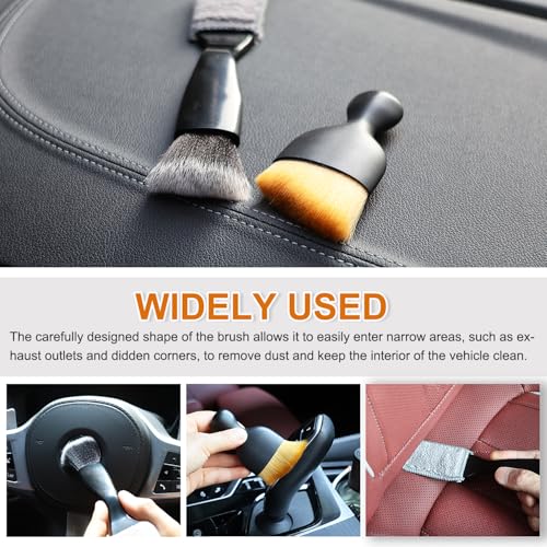 Image of 3 Pcs Exquisite Microfiber Duster Brushes, Car Detailing Brushes, Feather Duster, Efficient Dust Removal, Cleaning Tool Perfect for Computers, Keyboards, Car Interior, Photo Frames, Digital Devices