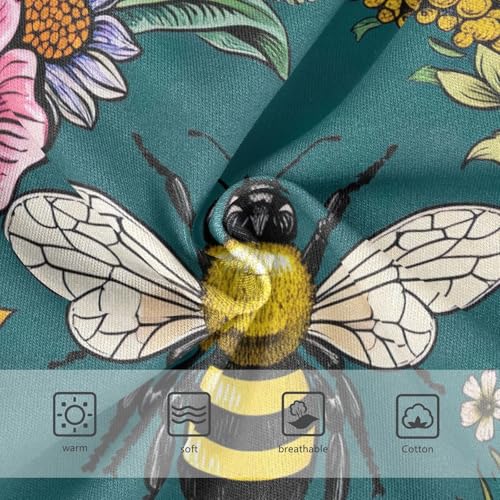 Cotton Girls Underwear Toddler Vintage Bee Floral Dark Green Girl Panties Cute Bright Briefs Undies Kids 2t3