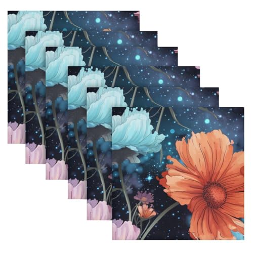 Servilletas de Tela con Flores Multicolor 20x20 pulgadas x6 miniatura 2