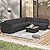 Oakcloud 7-Piece Outdoor Patio Furniture Sofa Set Black Rattan Wicker Sectional Conversation Sets with Glass Top Table and Cushions(Grey)