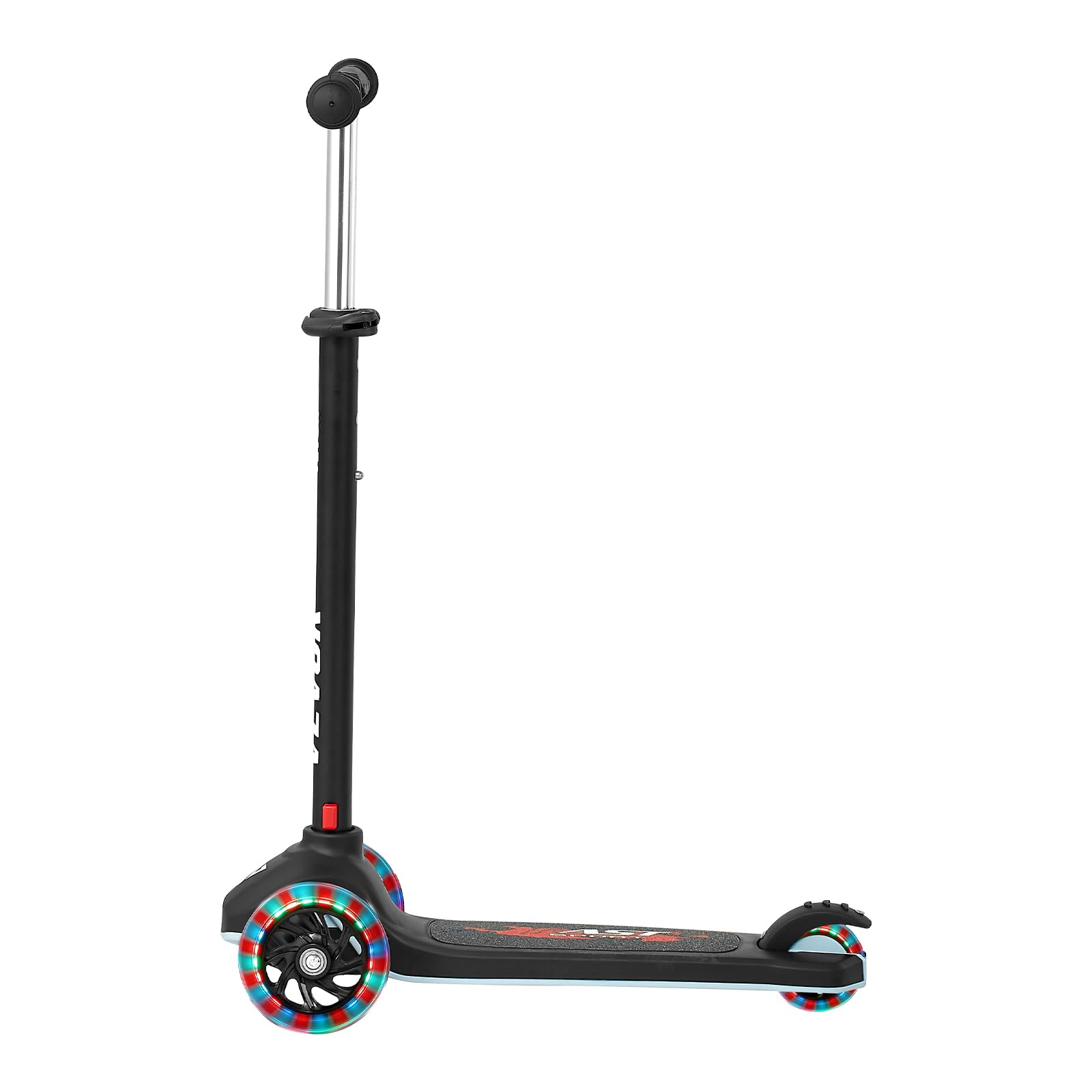 VEVOR Monopattino con 3 Ruote per Bambini da 3 Anni, Monopattino Carico max. 75kg 3 Altezze 710/755/800 mm, Ruote Luminose φ120 mm, Manubrio Altezza Regolabile, Pedana Antiscivolo, Nero