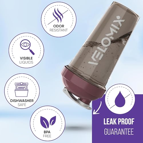 -2 Pack- 28 oz Protein Shaker Bottles for Protein Mixes - 2x Wire Whisk | Leak Proof Shaker Cups for Protein Shakes | Protein Shaker Bottle Pack | Shakers for Protein Shakes-Mixed Color