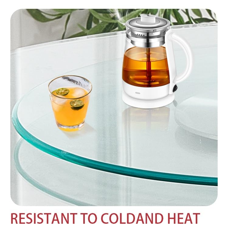 Grand Plateau Tournant en Verre Trempé Épais De 24 À 40 Pouces, Plateau De Service Pivotant pour Centre De Table, Plateau Tournant De Cuisine (100 Cm).