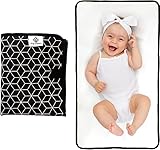 FS Pro Baby Portable Nappy Changing Mat – Foldable Travel Wipe Clean Large Waterproof Change Mat Padded (Black)