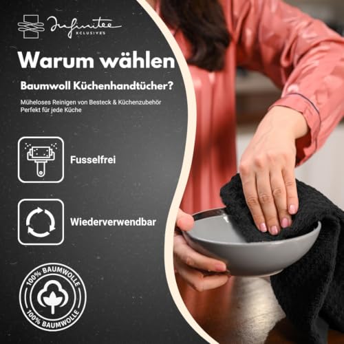 Infinitee Xclusives Geschirrtücher 12er Set, 38x64cm Küchentücher – Ansicht 4
