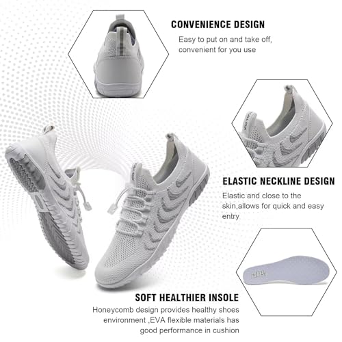 Image of YALOX Water Shoes Men's Women's Swim Shoes Outdoor Beach Barefoot Quick-Dry Aqua Pool Socks Swimming Yoga Surfing Exercise