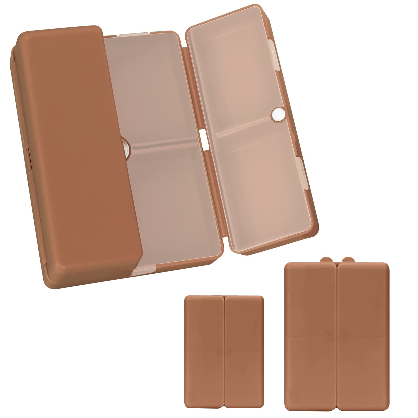 FYY 2 Pcs Daily Pill Organizer, 7 Compartments Portable Pill Case Travel Pill Organizer,[Folding Design] Pill Box for Purse Pocket to Hold Vitamins,