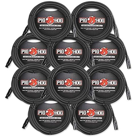 Pig Hog PHM25 25' ft XLR 8mm Tour Grade Mic Cable (10-Pack) Cover