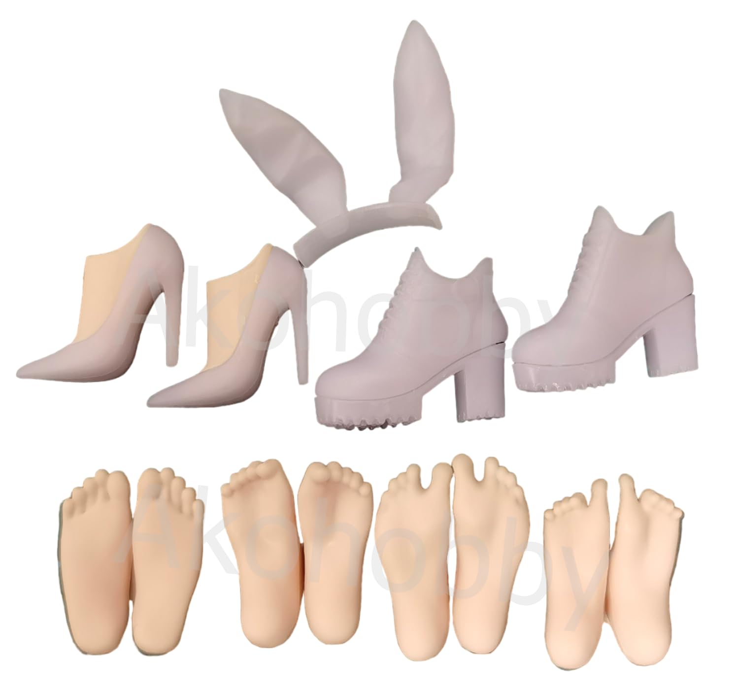 Amazon | [プラスチック素材 足 靴 ブーツ バニー 白] 改造