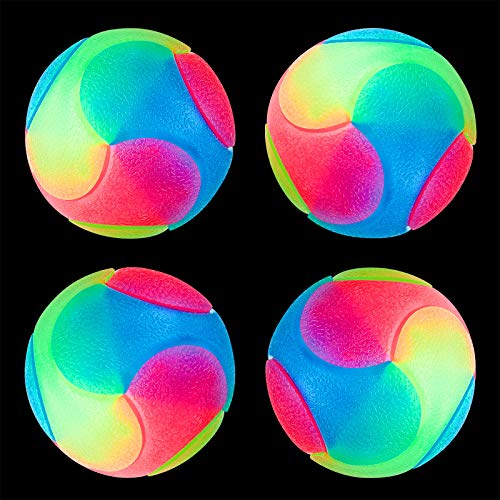ALL FOR PAWS Tennisbälle Für Hunde – 4 Stück, Superfedernd, Weiches Material, Leuchtende Farben
