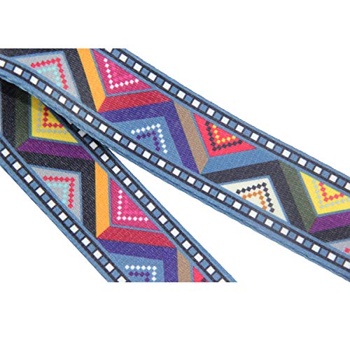 Image of Duwi Wide Handbag&Purse Strap Jacquard Woven Guitar Style Multicolor Replacement Strap Canvas Adjustable Crossbody Bag Strap