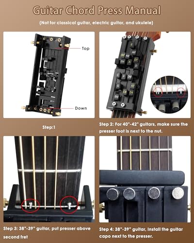 Image of Portable Guitar Chord Presser, Guitar Chord Helper And Trainer for Acoustic Guitar, Guitar Learning Tools for Beginners and Arthritis Player, Develop Confidence Quickly, Get A Sense Of Accomplishment