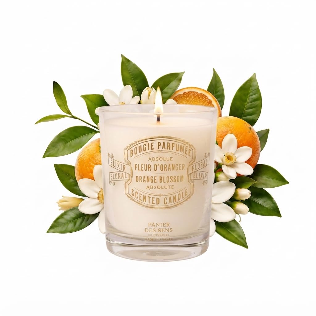 Panier des Sens Orange Blossom Scented Candle Gift for Women, 6.3 oz