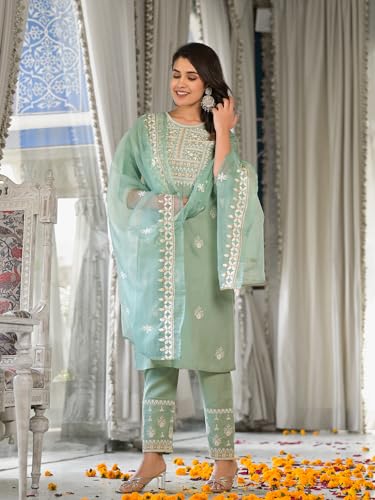 Image of Varanga Women Magenta & White Embellished Straight Kurta - Elegant Ethnic Wear for Women, Perfect for Casual & Festive Occasions