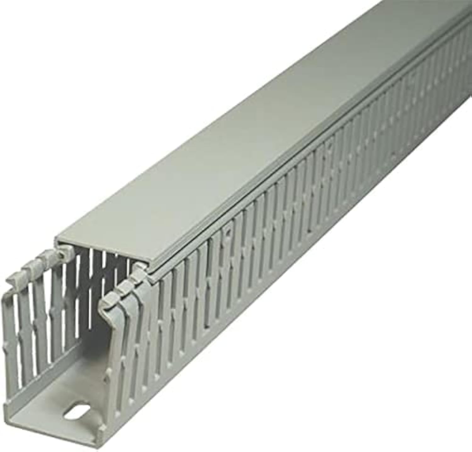 KKC Series Narrow Slotted Wiring Duct 2-Pieces, 1 m Length x 8 cm Width x 10 cm Height Size, Grey