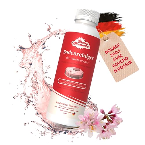 Agent de nettoyage robotique GLANZMOMENTE® 500ML - Concentré 1:200 - Parfum frais pour aspirateur...