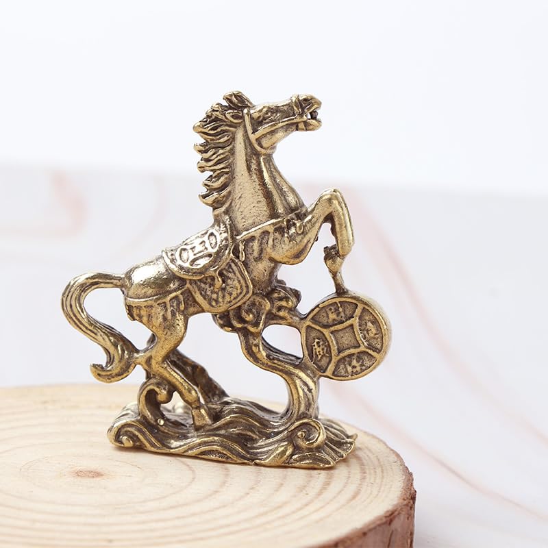 2 Piezas Estatuas de Caballo de Bronce Color Cobre Antiguo miniatura 5
