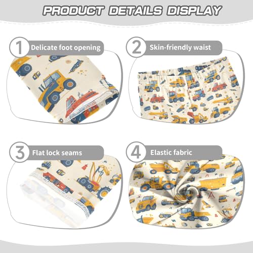 KLL Construction Vehicles Dump Truck Grader Toddler Girl Legging Soft Full Length Workout Pants Exercise3