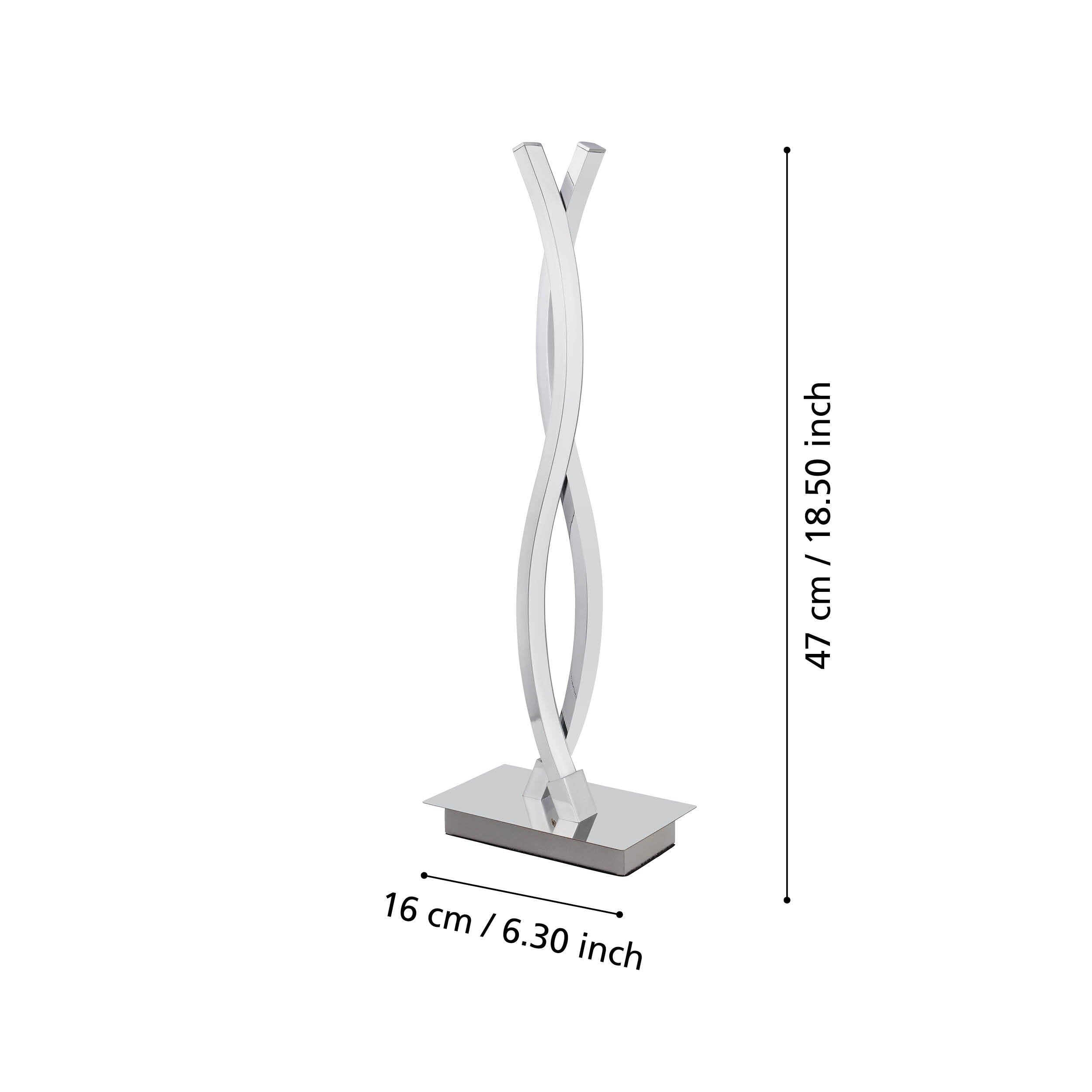 EGLO LED Tischlampe Lasana 2, 2 flammige Tischleuchte | Nachttischlampe aus Alu, Stahl, Kunststoff, Farbe: Chrom, weiß, inkl. Schalter