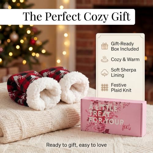 Image of The Metluks Women's Fuzzy Slipper Socks with Non-slip Grippers, Sherpa Lined Warm Cozy Gift Socks