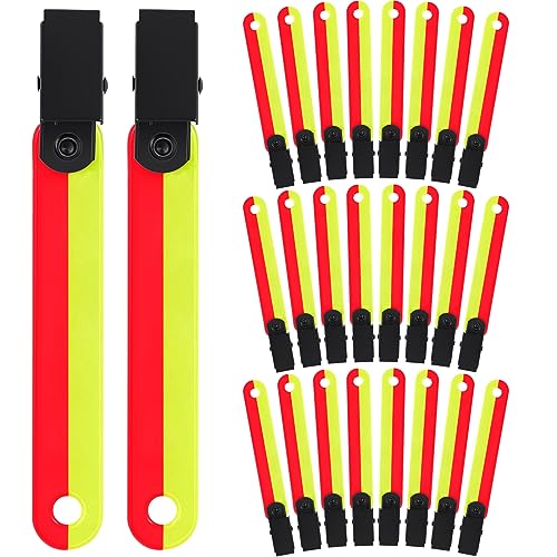 Copkim 24/48/72/96 Pcs Trail Markers for Hunting Reflective Trail Markers High Visibility Tree Reflectors with Clips Glow in the Dark Reflective Tags for Tree Stand Hunting Hiking Camping(24 Pcs)
