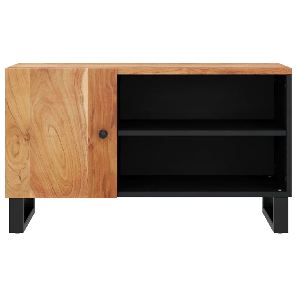 Mobile TV 80x33x46cm Legno Massello Acacia e Legno Multistrato Supporto TV multifunzionale