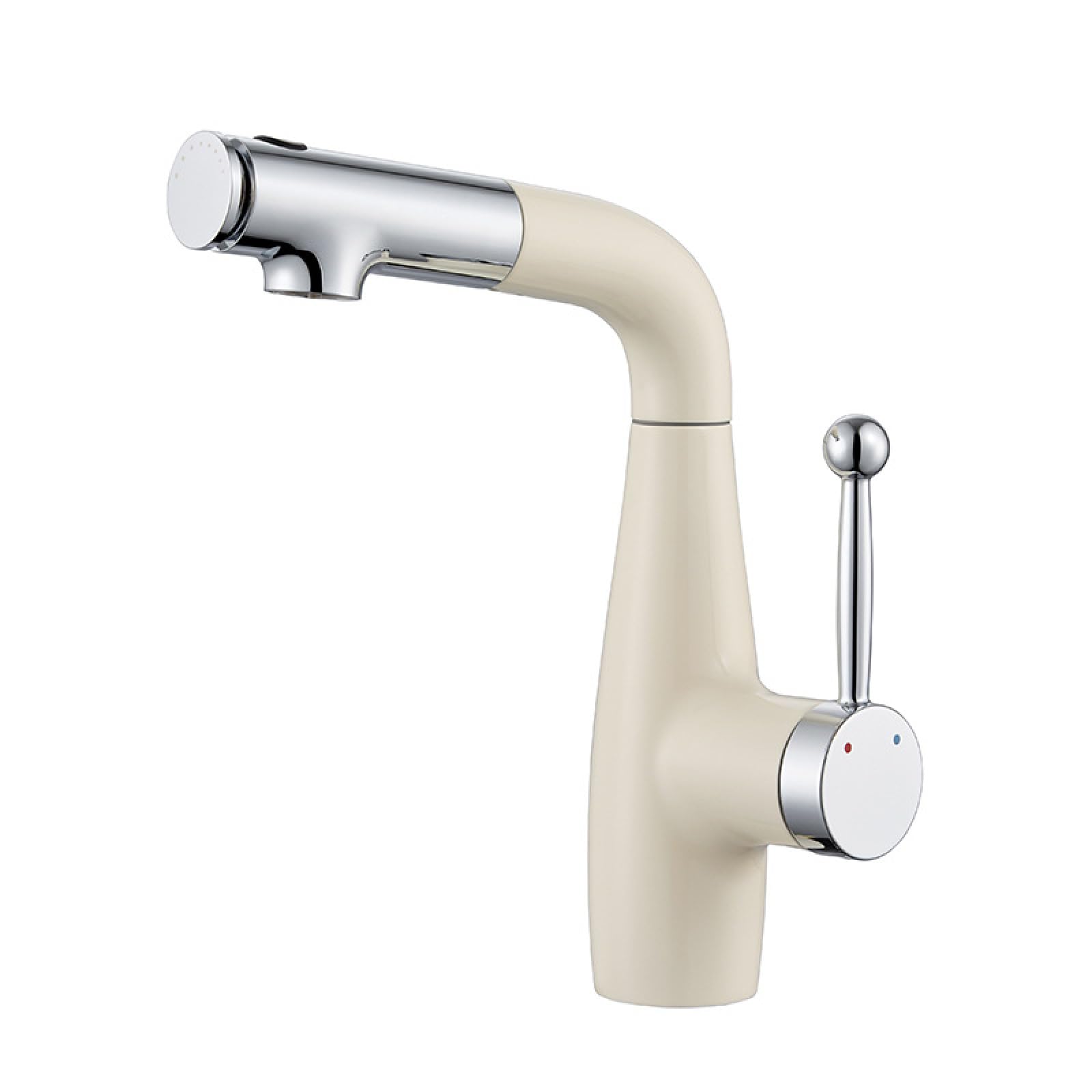 Fanjubei Milky White Bathroom Lift-Pull Washbasin Faucet,