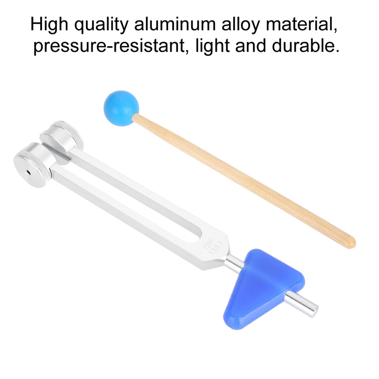 136.1Hz Kit di strumenti per diapason in lega di alluminio per strumenti di terapia delle vibrazioni di guarigione del suono, diapason diagnostico per diapason
