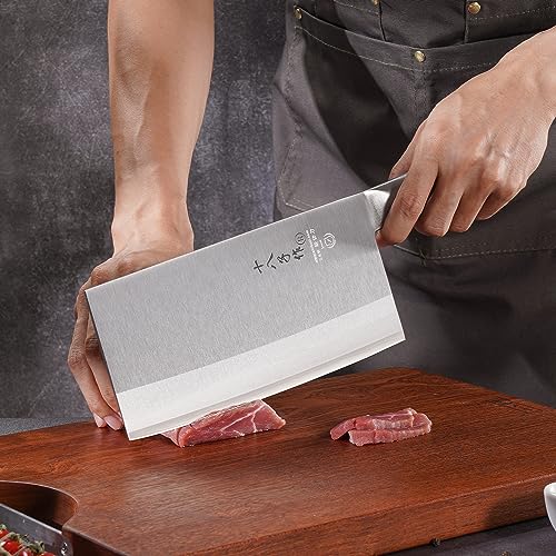 Foto von SHI BA ZI ZUO Küchenmesser 8 Zoll Vielseitiges Metzgerbeil Hackmesser zum Schneiden von Fleisch und zum Hacken von Knochen für die Küche zu Hause und im Restaurant