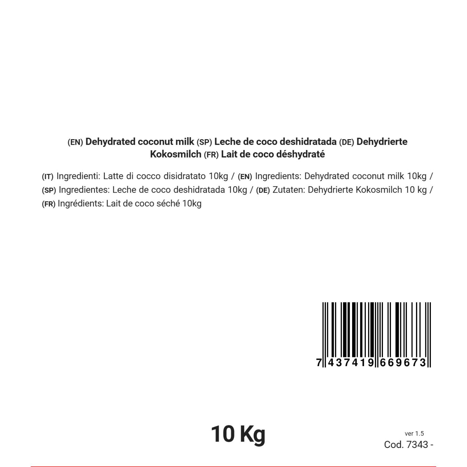 Bongiovanni Bontà Naturali Kokosmilch, getrocknet, 10 kg