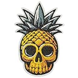 Atensils Skull Patch Pineapple Patch Iron On Sew On Patch Perfect for Backpacks Jeans Jackets Hats & Clothes Cute Funny Cool Embroidered Appliques Patch
