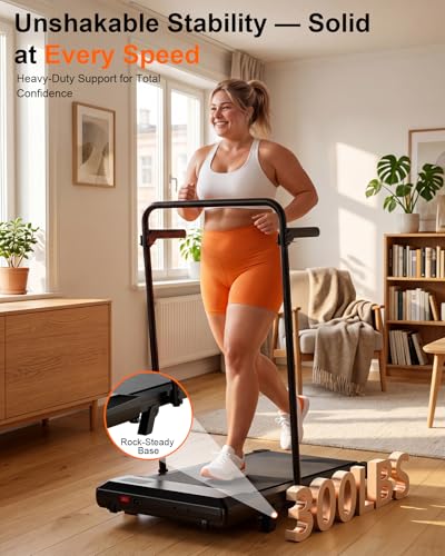 Image of Walking Pad with 6% Incline, 300LBS Capacity Under Desk Treadmill for Home Office, Quiet Portable Mini Treadmill with App & Remote Control, No Assembly, Slim Design for Small Spaces