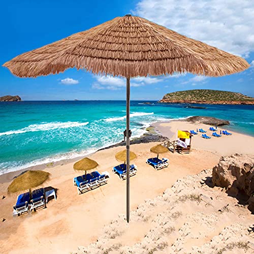Sombrilla de brezo artificial hexagonal de 6.8ft para playa piscina y jardín 4