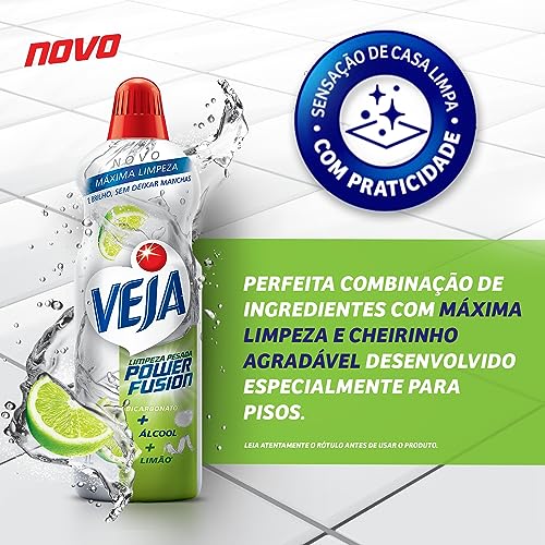 Limpador para Limpeza Pesada Veja Power Fusion Pisos Limão 1L
