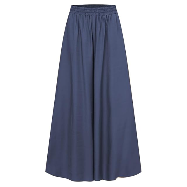 Plus Size Womens Stretch Belt Wide-Leg Pants Womens Solid Color Wide Full-Length Casual Pants
