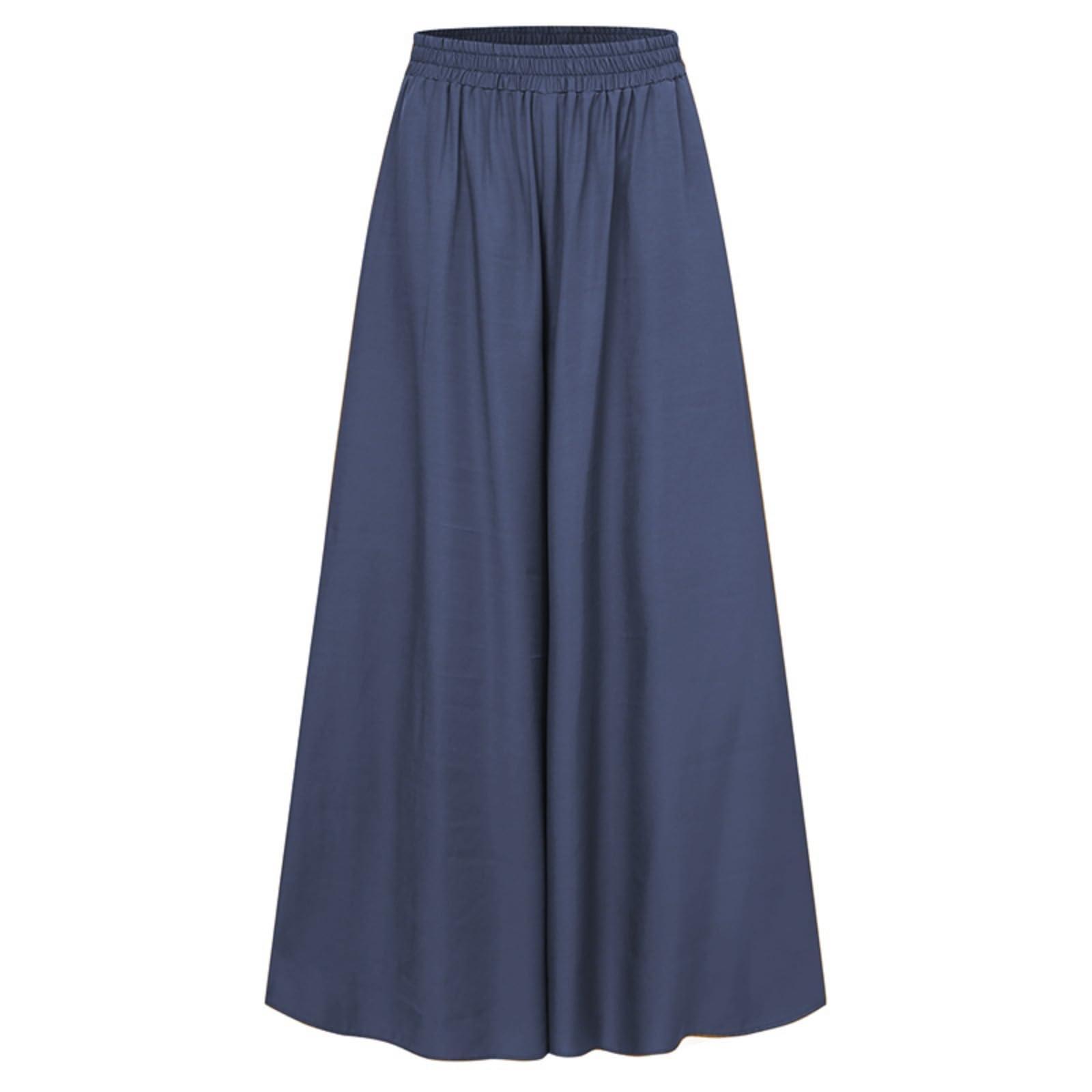 Plus Size Womens Stretch Belt Wide-Leg Pants Womens Solid Color Wide Full-Length Casual Pants