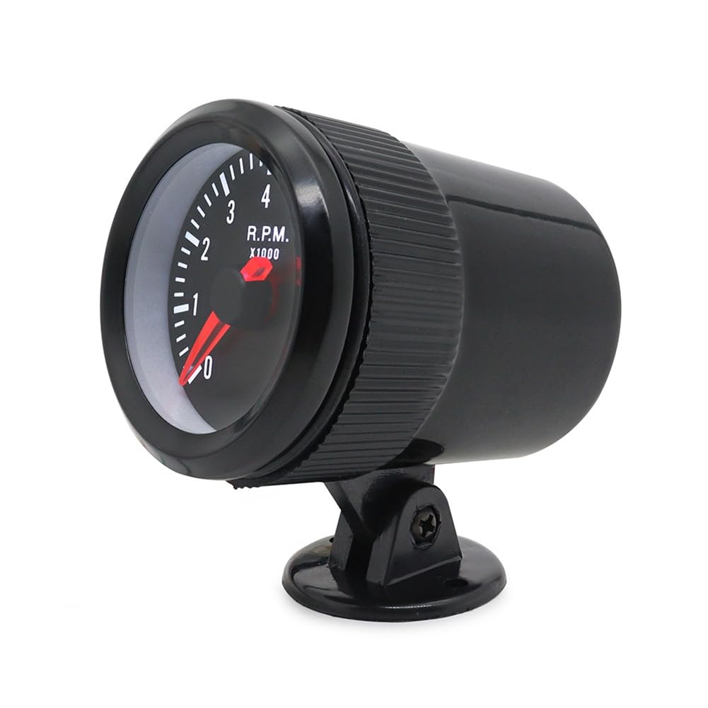Tacómetro Analógico de 2 Pulgadas 52 mm, Medidor RPM 0-8000 para Automóvil Gasolina 1-8 Cilindros