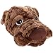 Silver Lilly Dog Slippers - Novelty Plush Comfortable Animal Bulldog Slippers for Kids & Adults by (Light Brown, Large)
